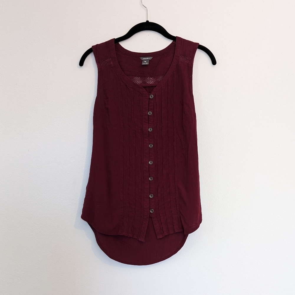 Eddie Bauer Burgundy Blouse Size Extra Small